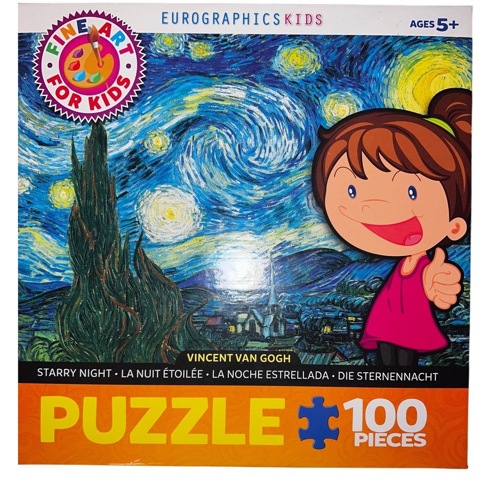 Eurographics Kids 100 Piece Jigsaw Puzzle Vincent‎ Van Gogh Starry Night
